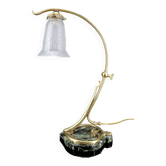 Important Bronze and Marble Table Lamp, Art Nouveau, France, 1890
