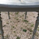 Oval campaign table with stolen solid wood