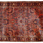 Handmade antique Persian Sarouk rug 4.1' x 6.5' (125cm x 198cm) 1920s - 1B789