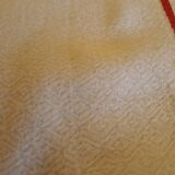 Nappe brodée main et ses 12 serviettes - chiffrée " m v " -années 80