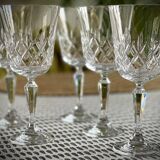 6 crystal wine glasses, 1980