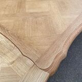 Extendable Louis XV dining table in solid oak wood and marquetry 250cm