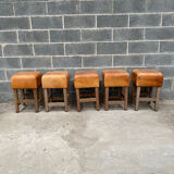 Vintage cognac stools from the 60s