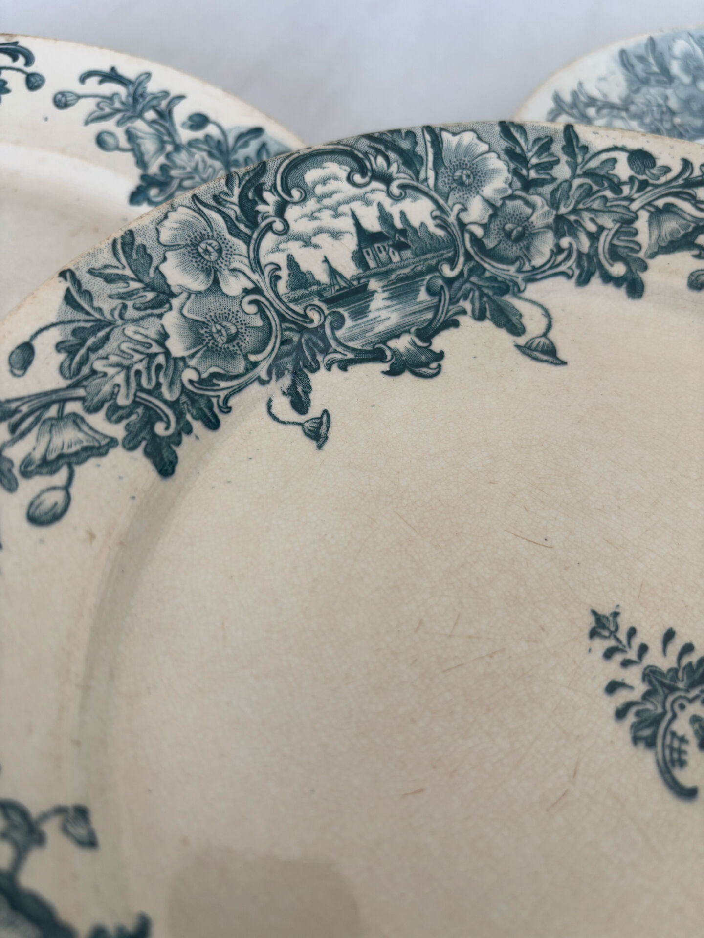 Iron Earth Plate Badonviller Marine • Romantic blue decor • Plate