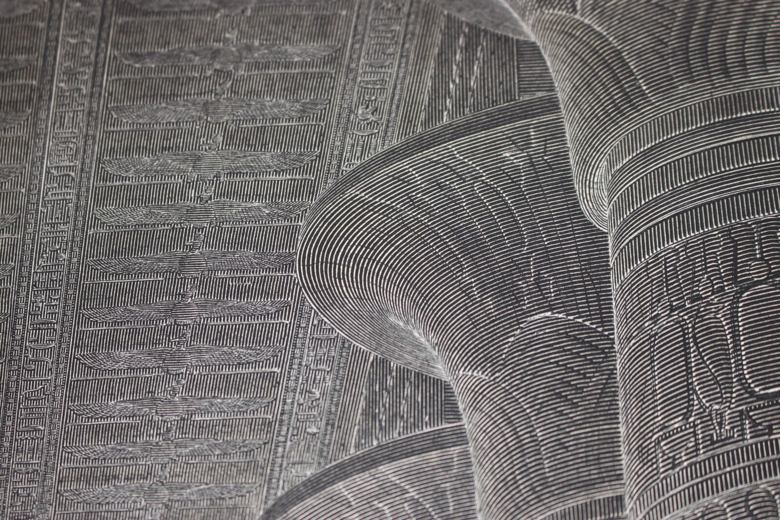 Gravure originale. Temple de Karnak à Thèbes vers 1800. Chalcographie du Louvre - Egypte
