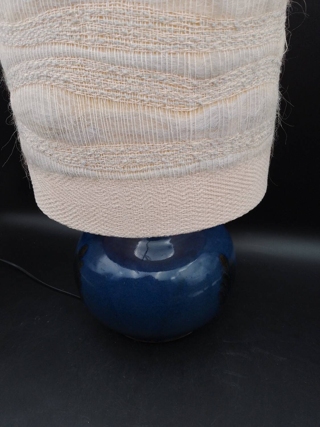 Sandstone and ash enamel lamp by Mireille and Noël Dailler Blanot circa 1970