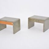 Mid-Century Modern Bedside Tables Made of Laquered Goat Skin by Aldo Tura