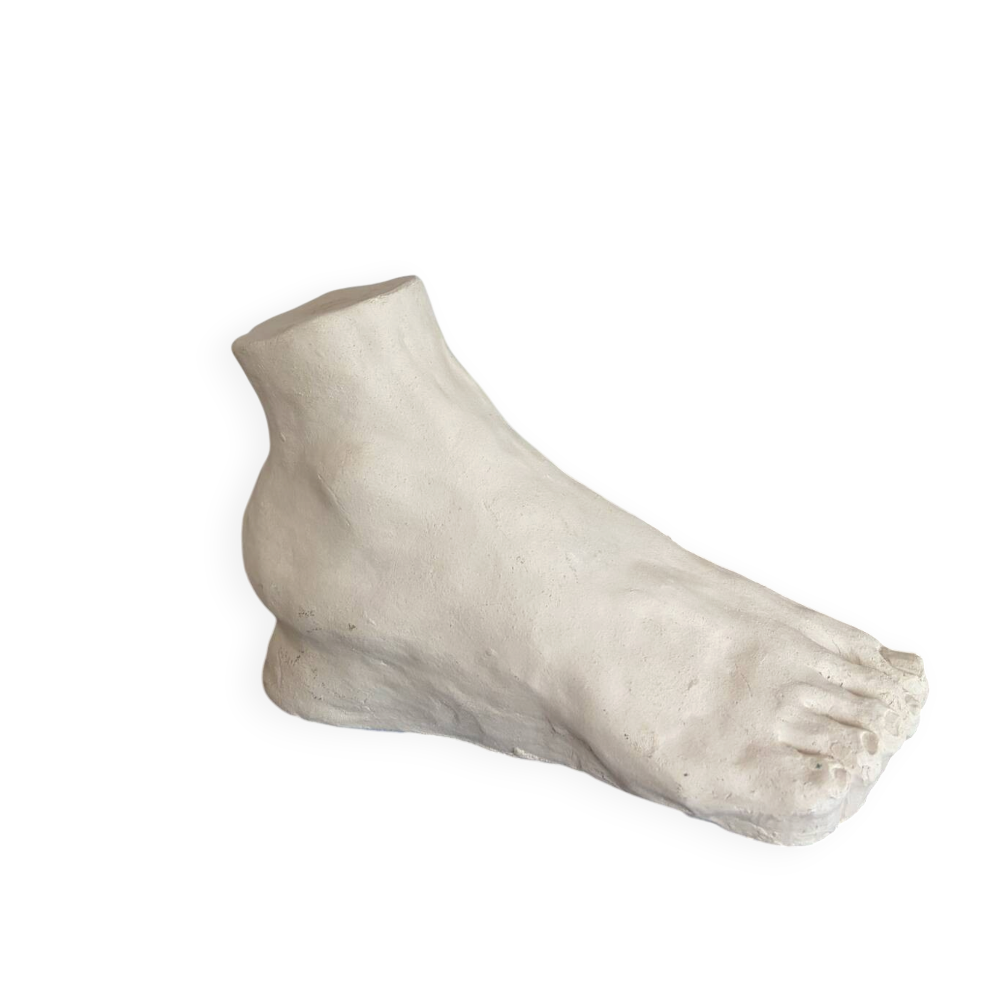 White plaster foot cast