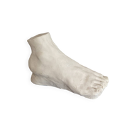 White plaster foot cast