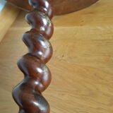 Solid wood pedestal table spiral base