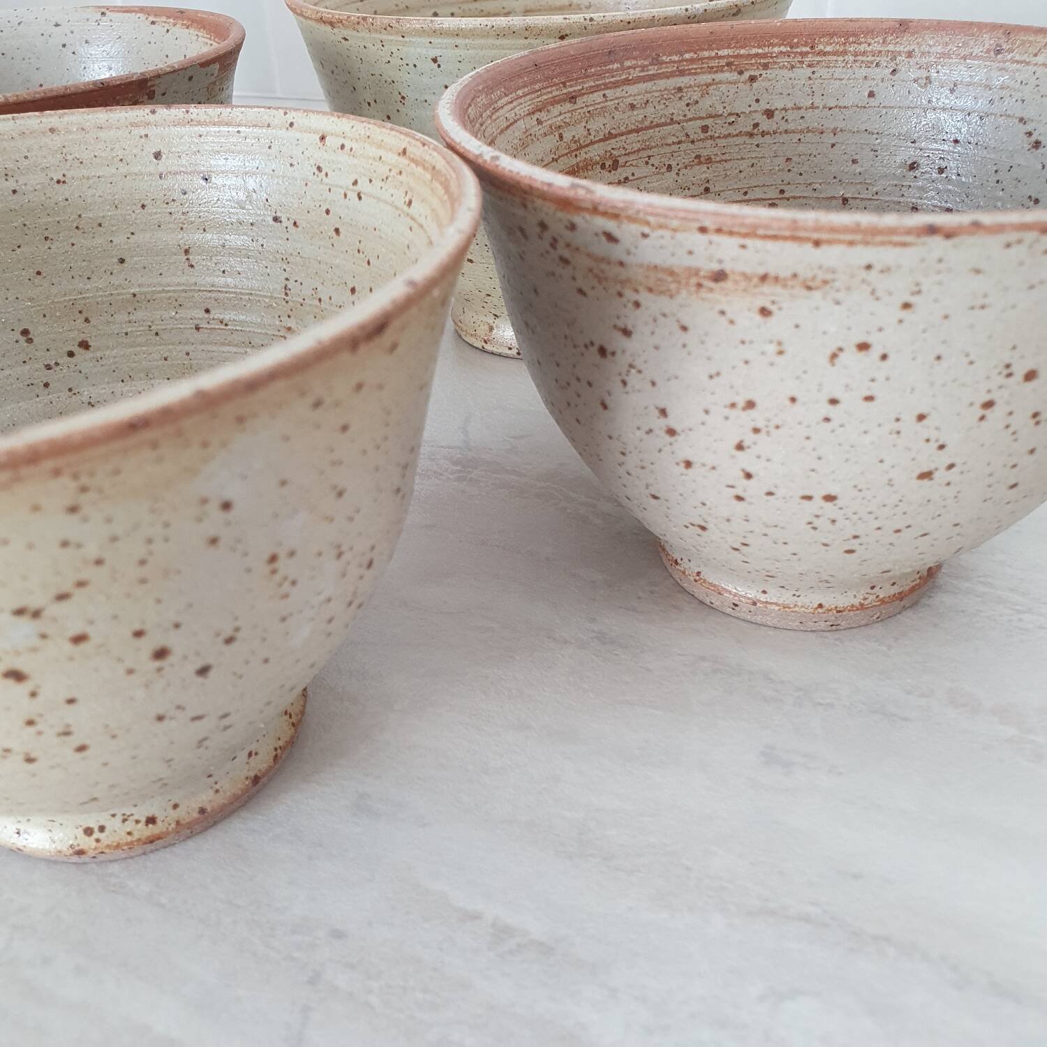 4 large bowls in pyrite stoneware