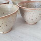 4 large bowls in pyrite stoneware