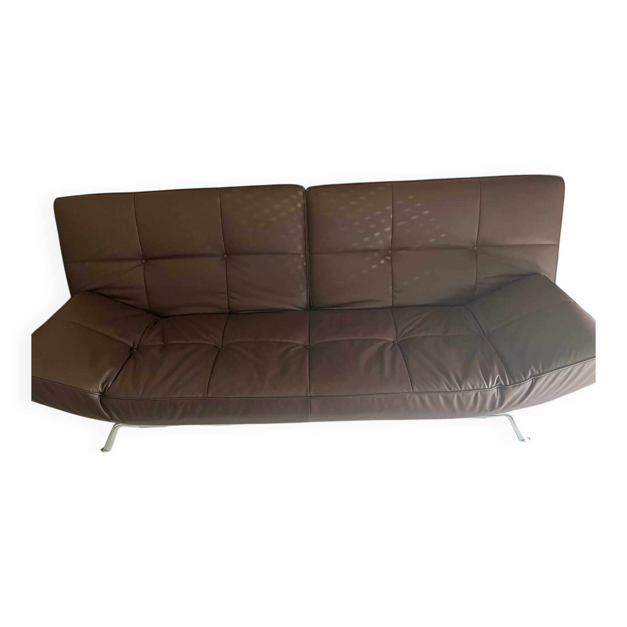 Brown leather Smala sofa