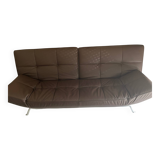 Brown leather Smala sofa
