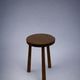 Tabouret tripode en bois naturel