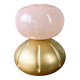 Petite lampe “diabolo” opaline & bois