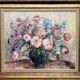 Mr. Sévéry (1895-1987). Painting "Bouquet of flowers in a vase". Impressionism.