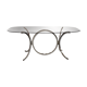 Table ovale chromée verre fumé années 70