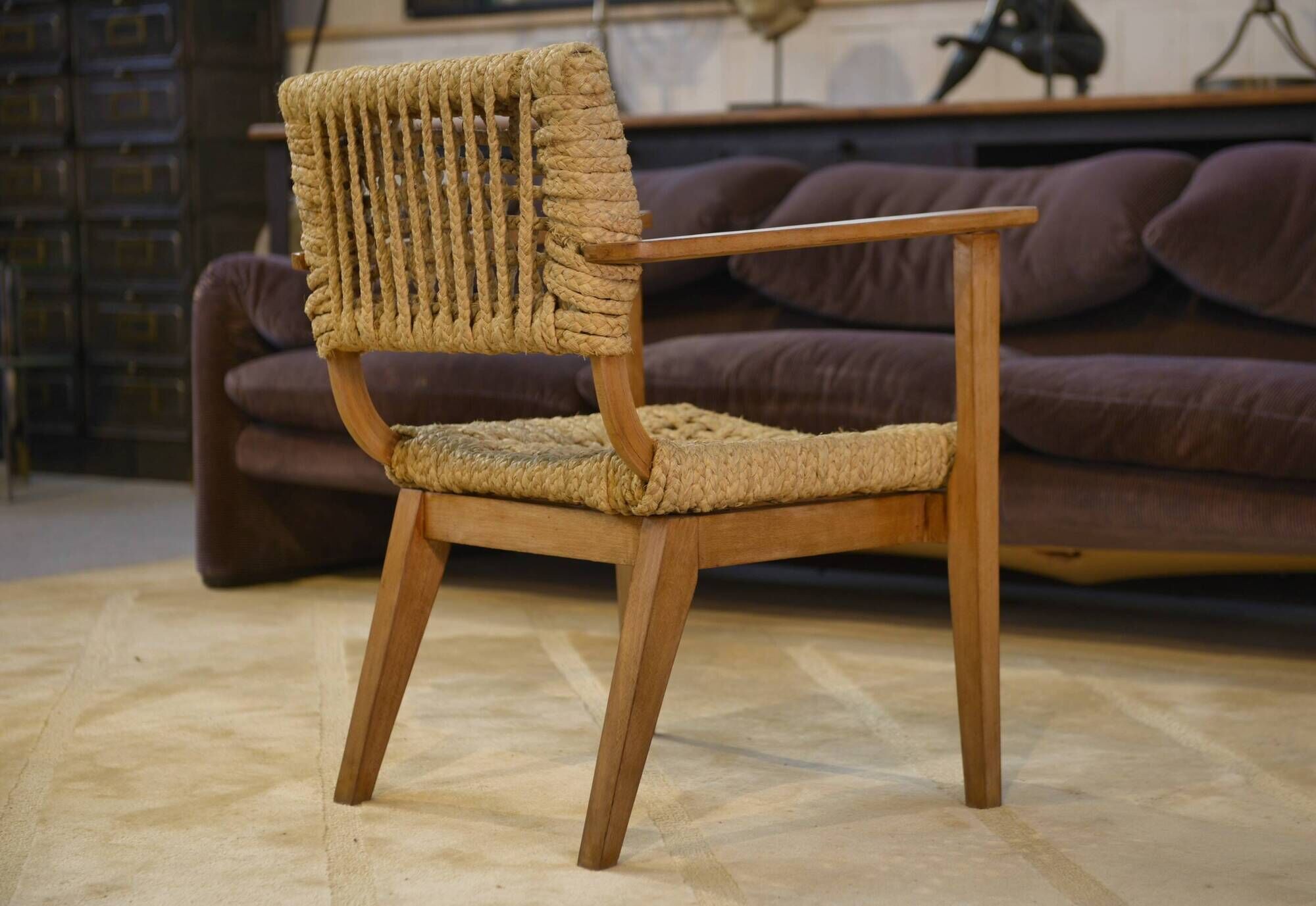 Armchair by Adrien Audoux and Frida Minet for Vibo Vesoul 1940s