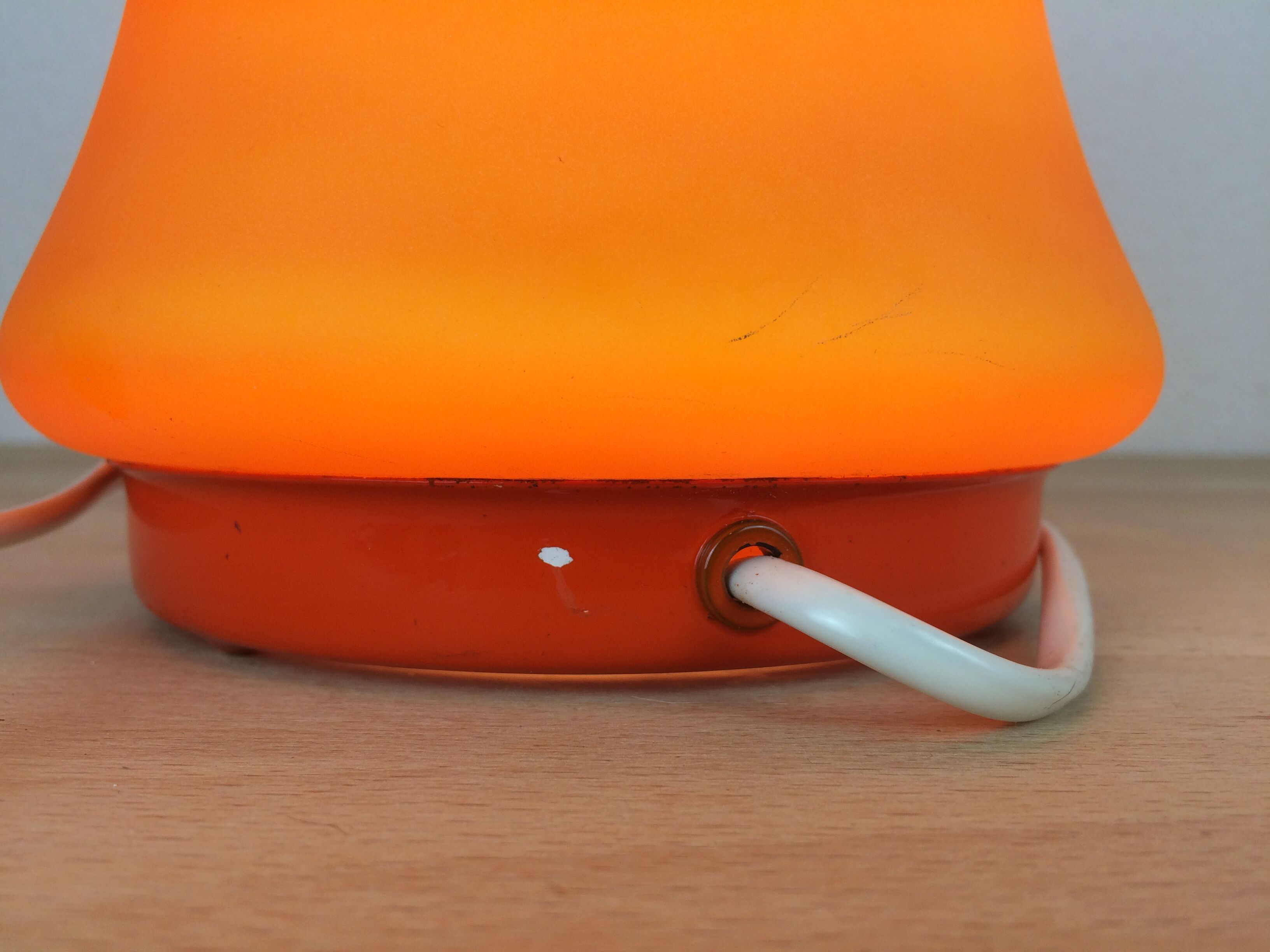 Atomic mushroom lamp orange glass 70's