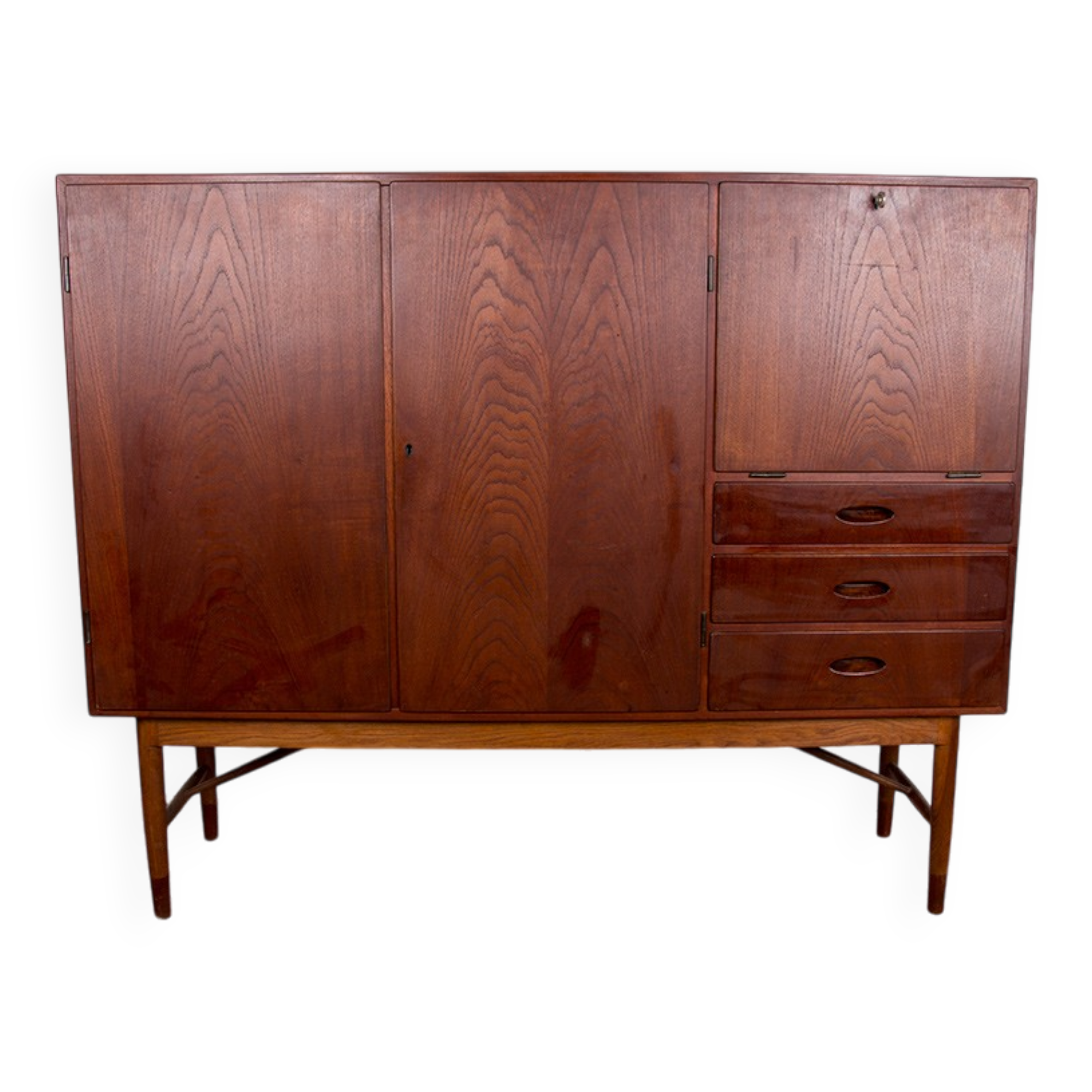 Danish Teak Highboard by Kurt Ostervig for Randers Mobelfabrik 1960.