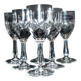 Saint-Louis lot de 6 verres à pied en cristal taillé palmettes 1900 H11.5