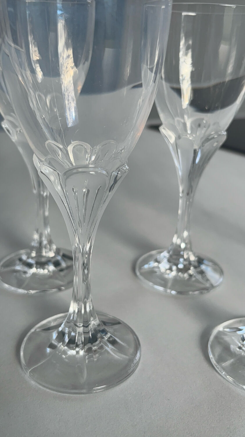 Set de 6 verre a vin cristal d’arques modèle granville forme de fleur