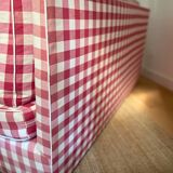 Gingham check sofa bench