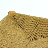 Midcentury stool in oak wood and rope, Czechoslovakia 1960