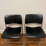 Set of 2 David Rowland black chairs / 40/4