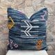 Moroccan Kilim cushion cover: Handmade wool cushion.