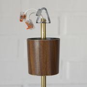 Suspension scandinave vintage / Lustre blanc de style moderne du milieu du siècle
