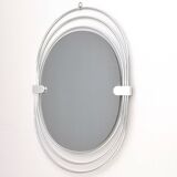 Smoked Wall Mirror with a Triple Chrome-Plated Metal Frame, Italy