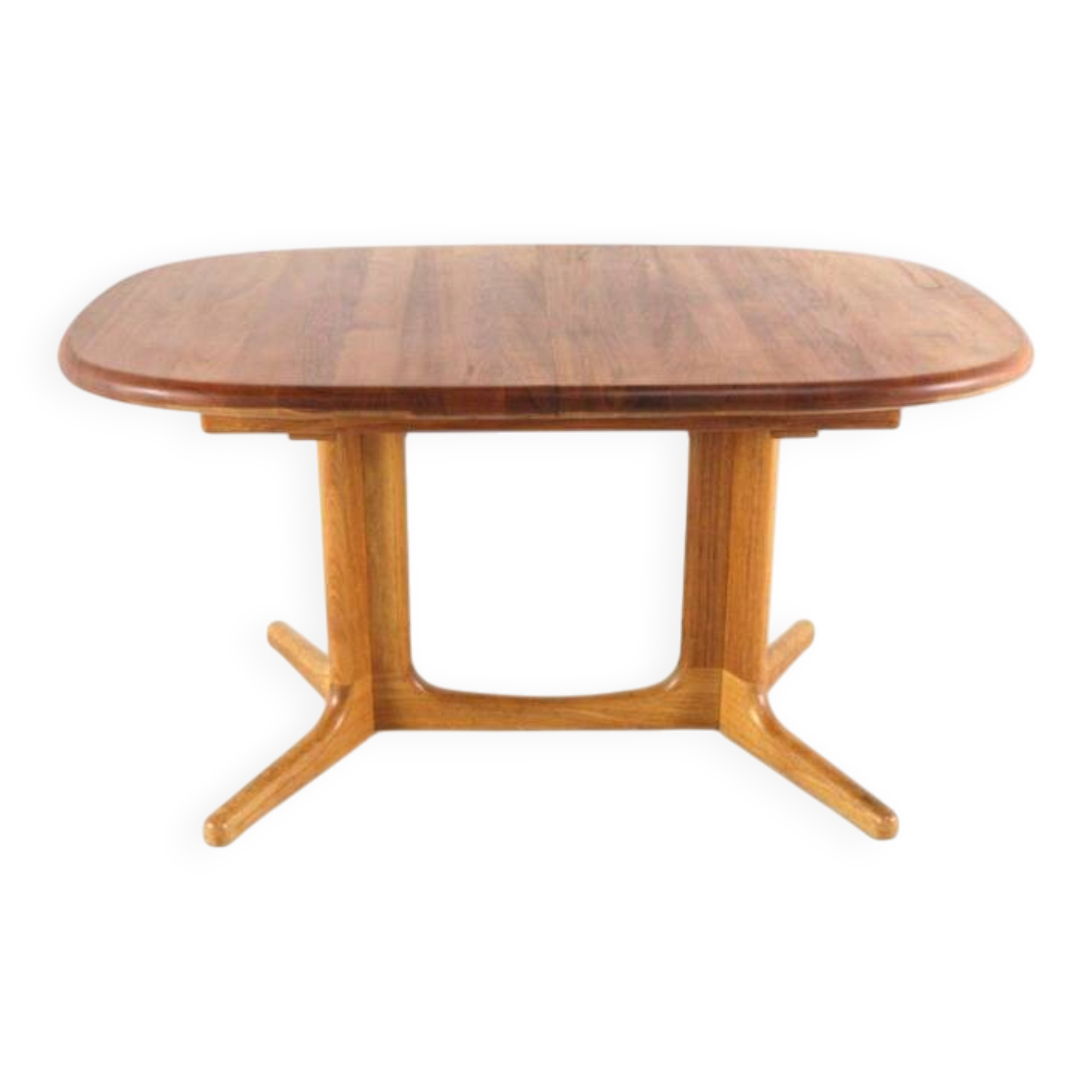 Glostrup oval 2x extendable dining table - massive teak - danish design