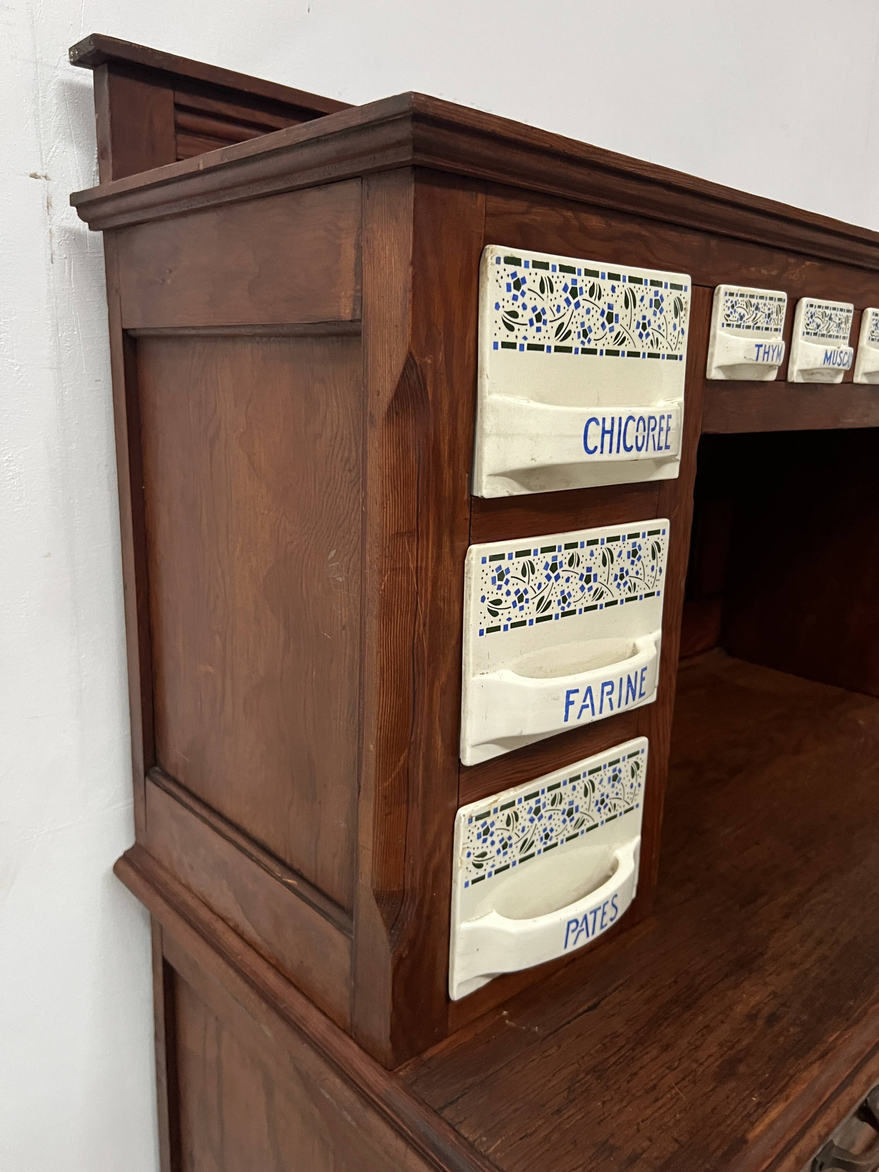 20th century natural wood kitchen spice rack