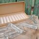 Lot de 12 porte-couteaux doubles vintage en cristal avec boîte