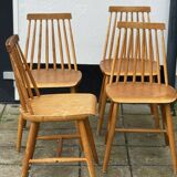 Ensemble de 4 chaises scandinaves à dossier fuseau