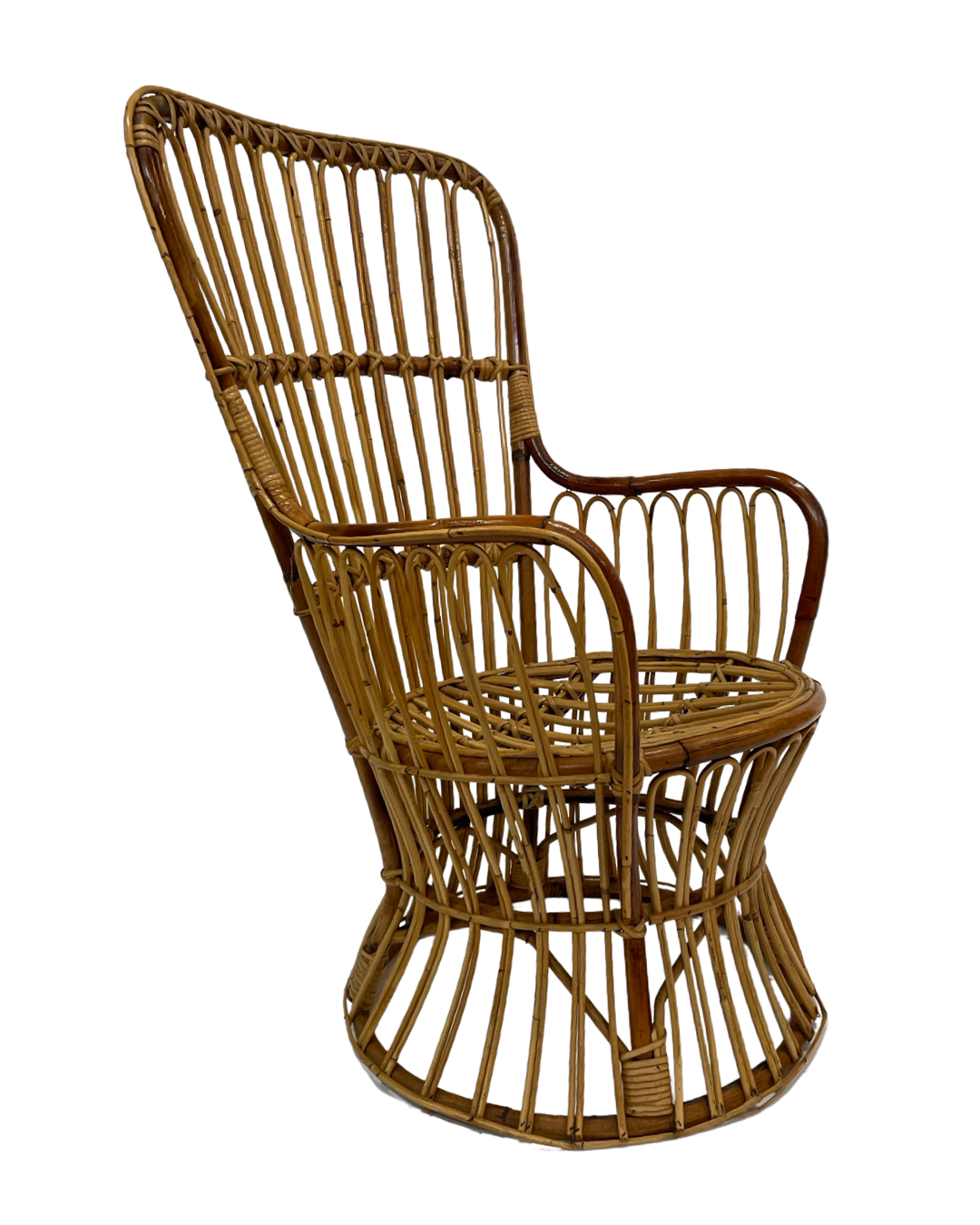 Set of two mid century rattan armchairs by bonacina 1950 design
