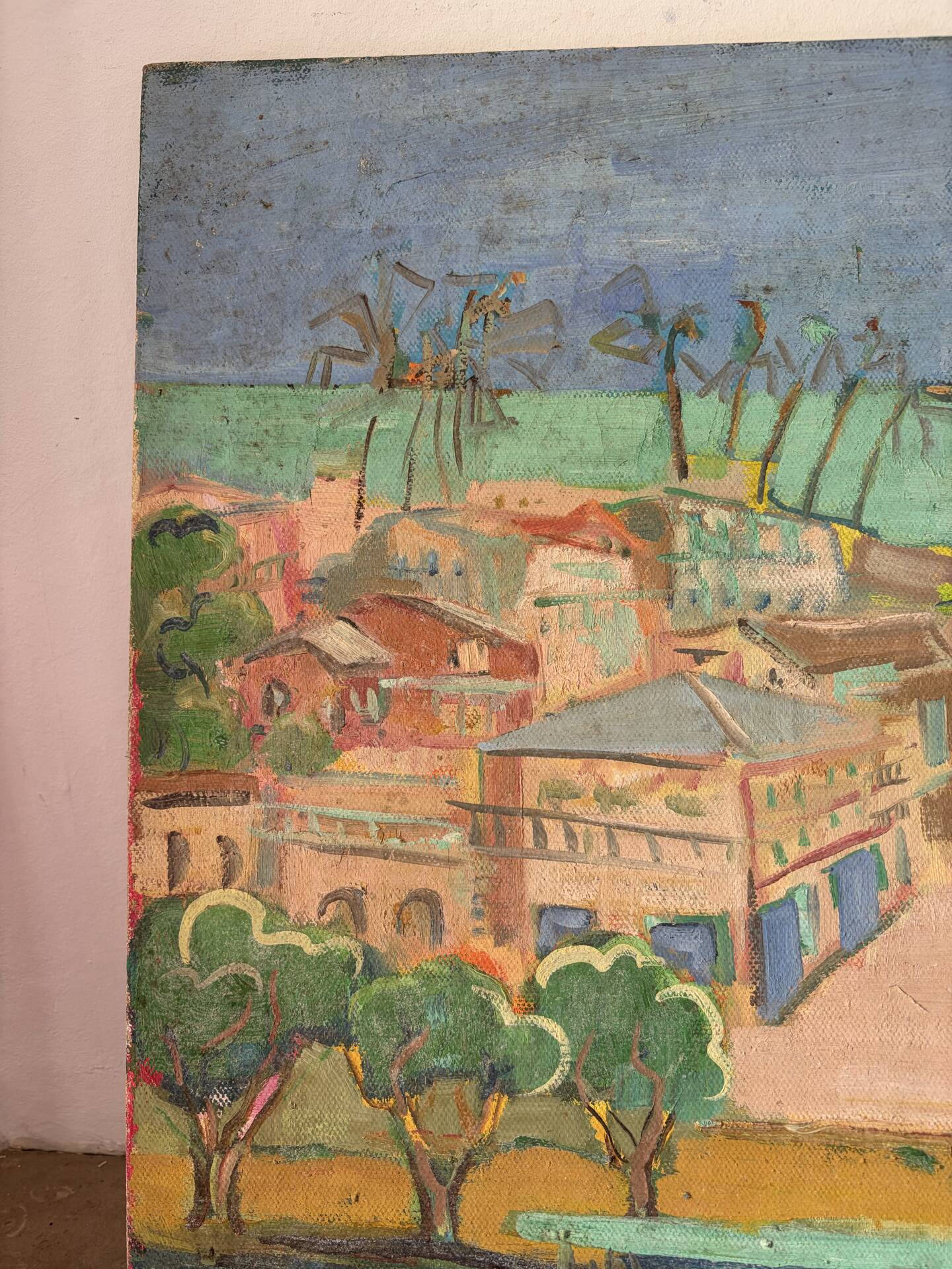 Port d’Afrique, huile sur toile signé Liotard