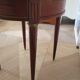 Bouillotte side table - mahogany veneer - white marble - Louis XVI - 1950