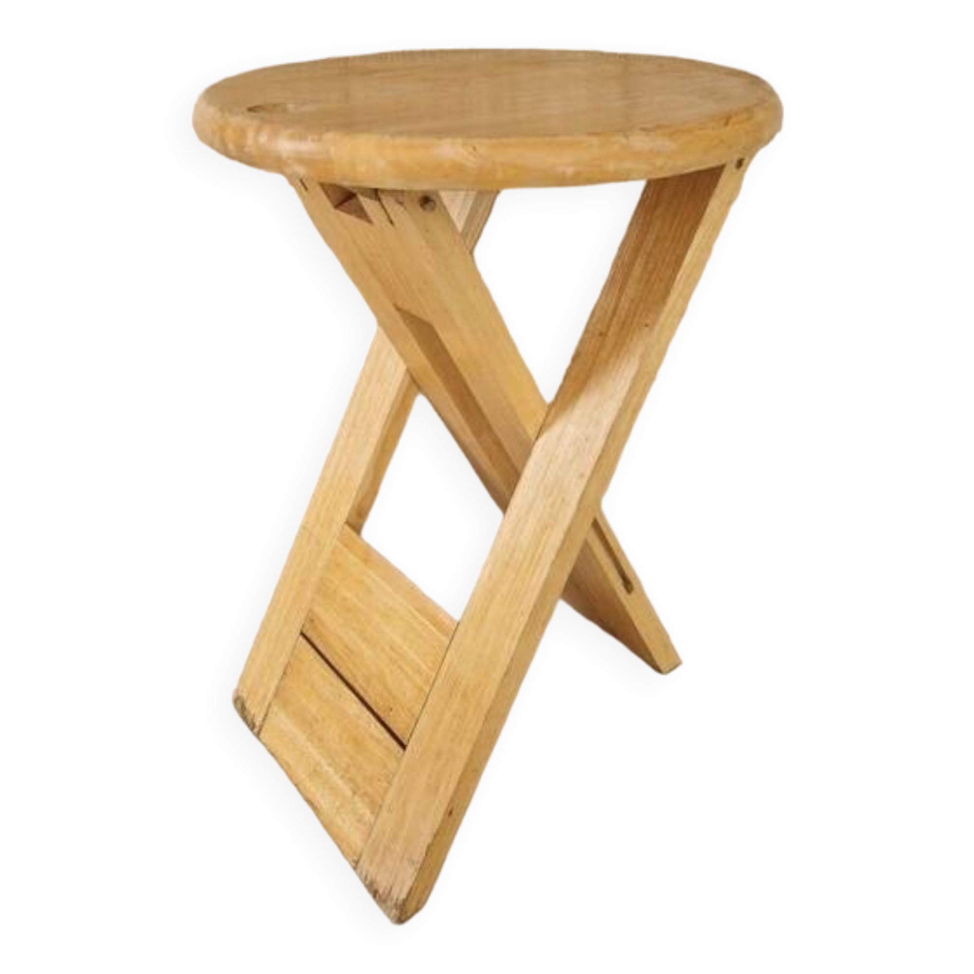 Tabouret pliant en pin - Design attribué à Adrian Reed ou encore Pierre Lota - 1980