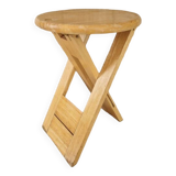 Folding pine stool - Design attributed to Adrian Reed or Pierre Lota - 1980