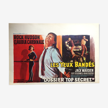 Affiche cinéma "Les Yeux Bandés" Claudia Cardinale, Rock Hudson 37x55cm 1966