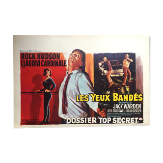 Affiche cinéma "Les Yeux Bandés" Claudia Cardinale, Rock Hudson 37x55cm 1966