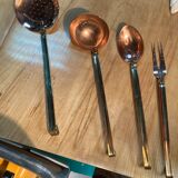 Set of 4 copper and brass utensils
