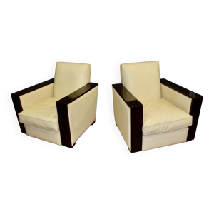 Paire de fauteuils art - deco palissandre