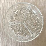 Plat en verre service apéritif années 80
