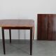 1960s Danish extendable palisander dining table, 4 leaves, restored