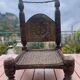 Pair of traditional Indian antique chairs in carved wood.