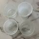 Lot 4 verres verre bullé blancs